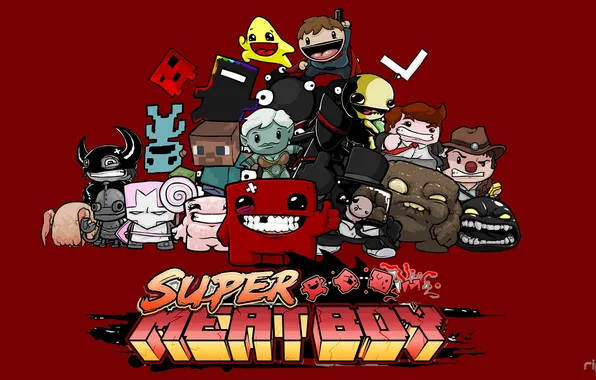 Картинка мясо, герои, game, SUPER MEET BOy