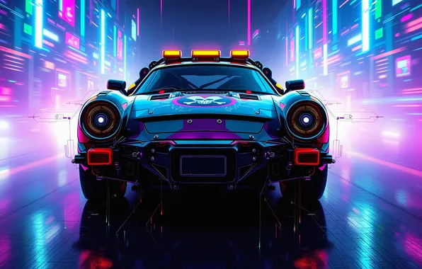 Machine, neon, glitch