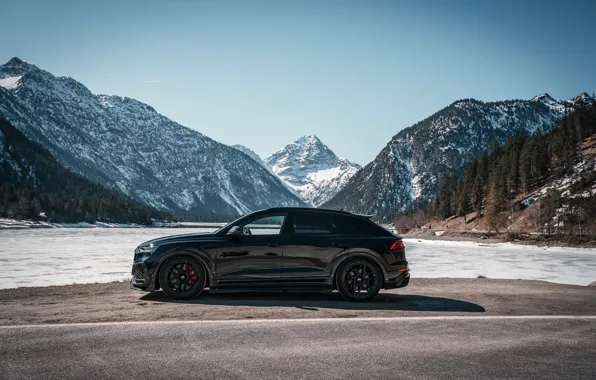 Audi, Black, Mountain, Road, ABT, Lake, Signature Edition, RS Q8