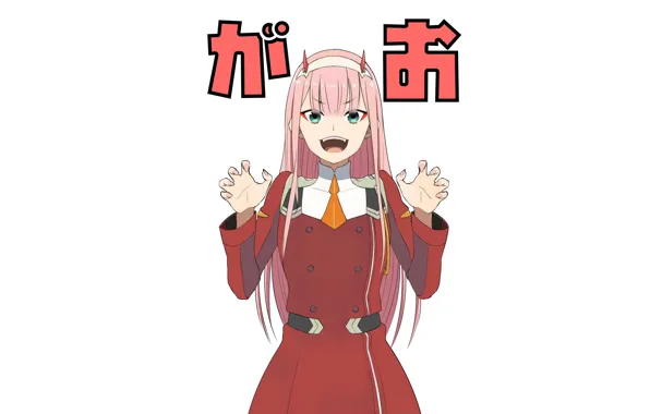 Девушка, улыбка, 002, Darling In The Frankxx, Милый во Франксе, Zero Two