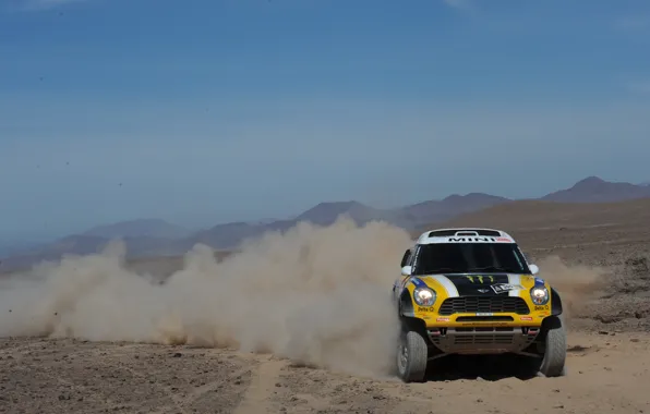 Спорт, Поворот, Гонка, Mini Cooper, Rally, Dakar, MINI, Мини Купер