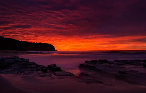 Картинка море, пляж, закат