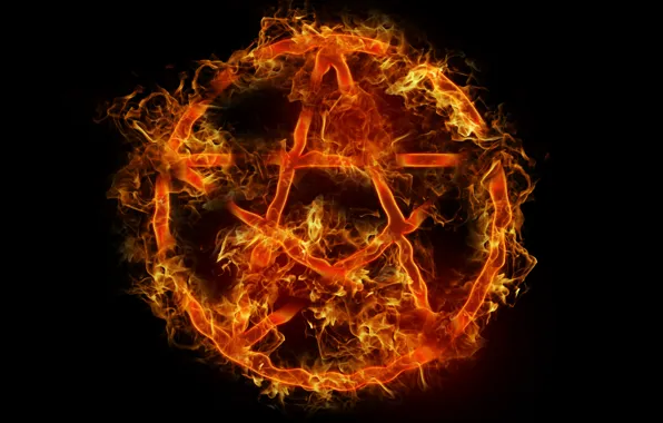 Картинка огонь, символ, fire, пентаграмма