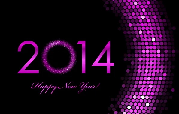 Розовый, праздник, обои, цифры, Новый год, New Year, 2014