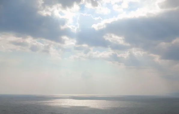 Море, небеса, Солнечный свет, отблеск солнца