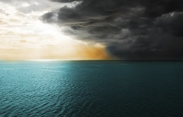 Картинка море, небо, вода, облака, тучи, океан, ветер, пейзажи