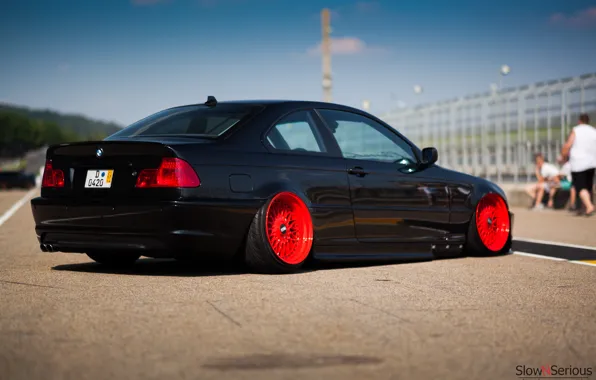BMW, COUPE, TUNING, BBS, stance, RED, BLACK, LOW