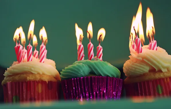 Happy, Birthday, Cupcakes