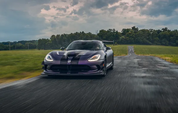 Dodge, Viper, road, field