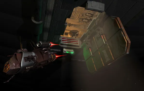Космос, звёзды, аппарат, Dropship away