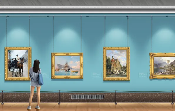 Museum, oil painting, picture frame, art gallery