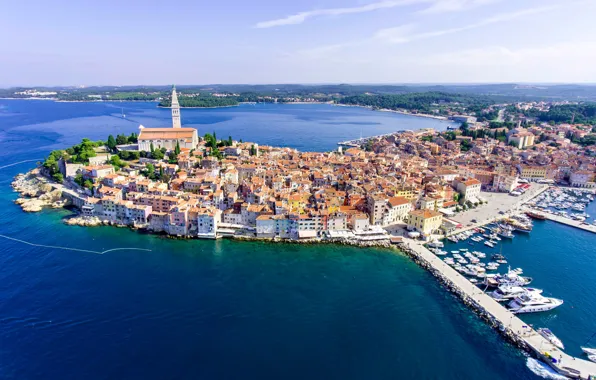 Море, город, Хорватия, Адриатика, Ядран, Ровинь