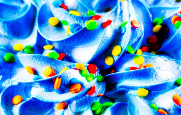 Blue, ice-cream, comfits