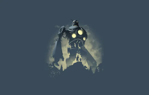 Минимализм, Стиль, Арт, Art, Style, Minimalism, Стальной гигант, The Iron Giant