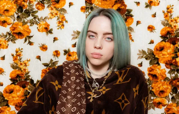 Украшения, обои, певица, singer, Billie Eilish, Билли Айлиш