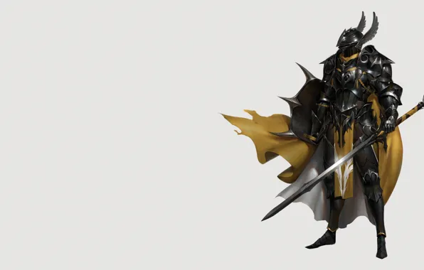 Минимализм, Доспехи, Меч, Воин, Warrior, Рыцарь, Щит, Knight