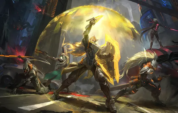 Трио, воины, League of Legends, Лига Легенд