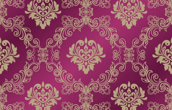 Фон, золотой, орнамент, pattern, малиновый, ornament, seamless