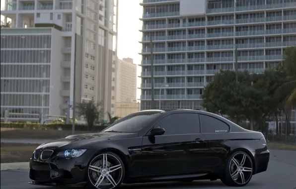 Картинка bmw, wheels, black, 360forged, e92, nitto