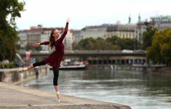 Девушка, поза, фон