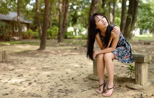 Девушка, улица, азиатка