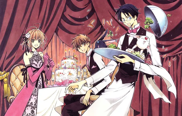 Девушка, торт, парень, CLAMP, xxxHolic