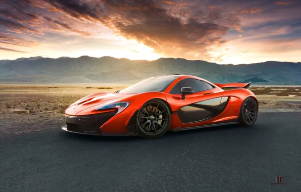 Картинка McLaren, Orange, Front, Death, Sand, Supercar, Valley, Hypercar