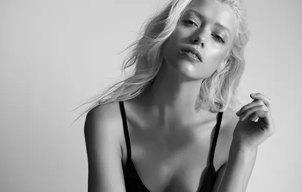 Model, portrait, black white, Cynda Mcelvana