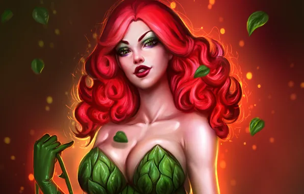 Девушка, арт, фрагмент, Poison Ivy, Ядовитый Плющ, Ayya Saparniyazova