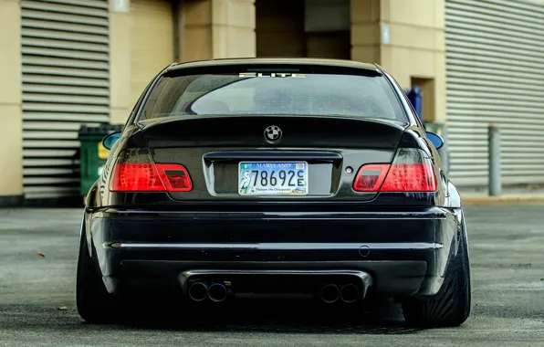 BMW, black, rear, E46