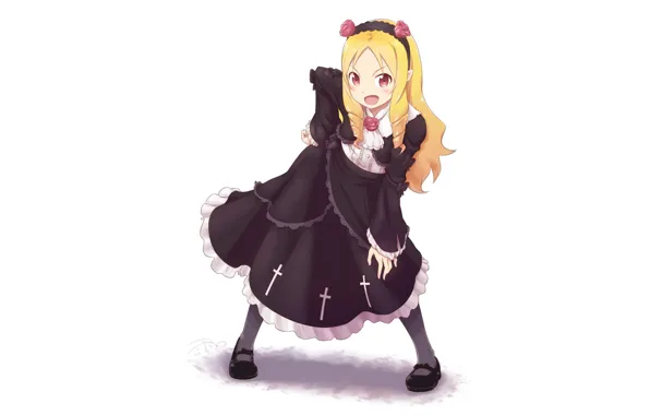 Kawaii, dress, anime, cross, blonde, asian, manga, japanese