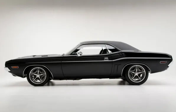Челенджер, Додж, Muscle, 1971, Dodge, Challenger, Чёрный, Black