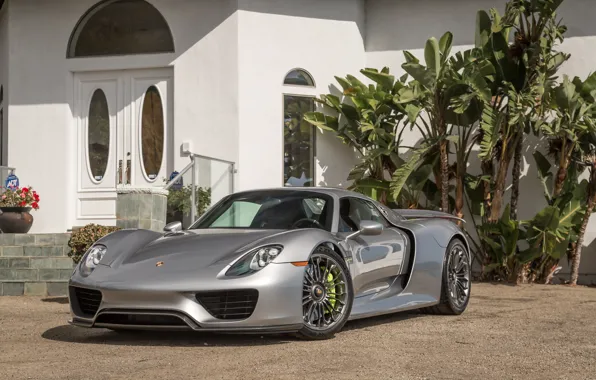 Картинка car, silver, porsche, 918, super