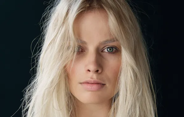 Взгляд, портрет, актриса, блондинка, черный фон, hair, look, pose