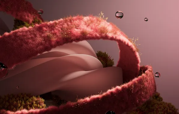 Картинка капли, дизайн, розовый, Pink, abstract, Пушистый, абстрактный, сферы