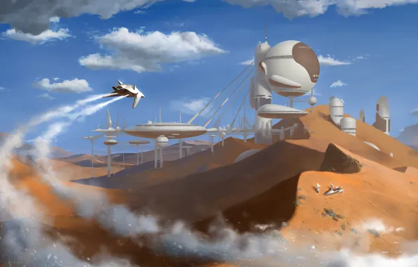 Город, пустыня, desert, outpost