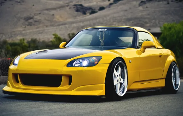 Желтый, тюнинг, Honda, 2000, хонда, yellow, tuning, s2000