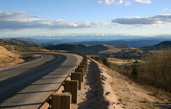City, road, town