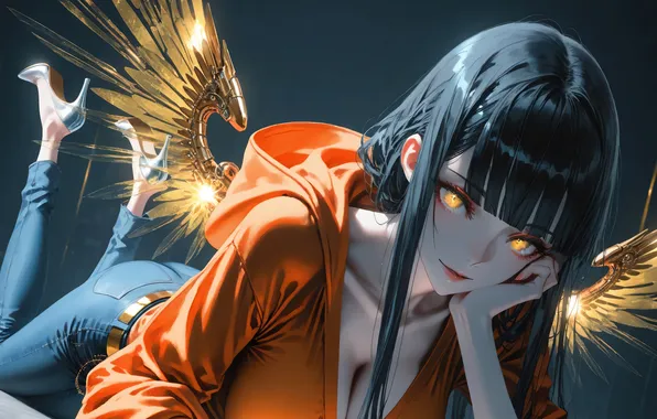 Girl, Anime, Wings, Anime Girl, AI Art, AI Generated