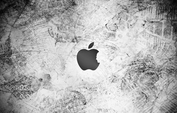 Apple, wall, logo, steve jobs