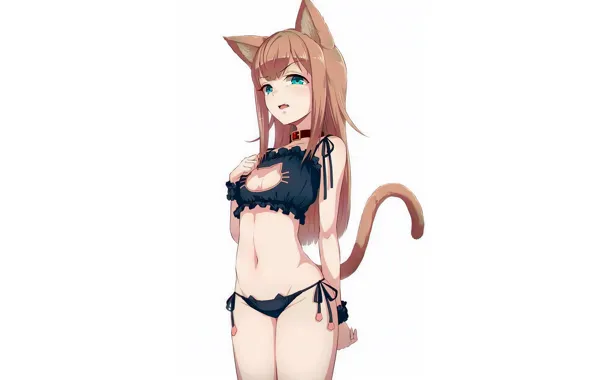 Girl, sexy, lingerie, bra, cleavage, panties, long hair, boobs