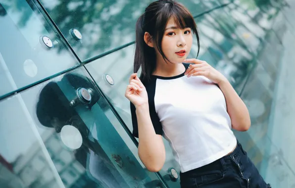 Взгляд, девушка, азиатка