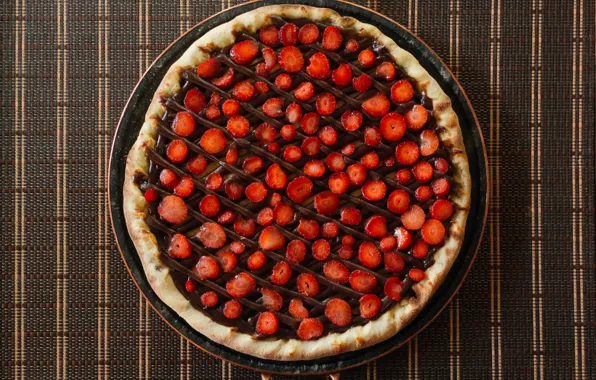 Pizza, chocolate, strawberries, sweet pizza