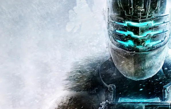 Картинка снег, шлем, броня, Айзек Кларк, Electronic Arts, Dead Space 3, Isaac Clarke, Visceral Games