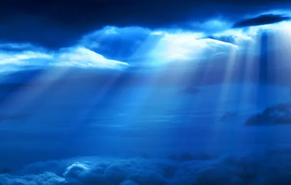 Dark, sky, blue, clouds