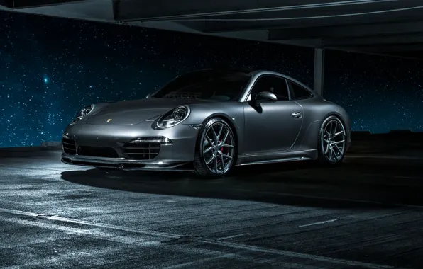 911, Porsche, Carrera 4, серая, порше, каррера, 2015