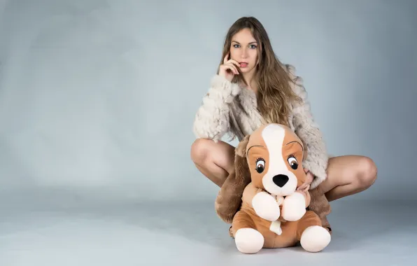 Картинка взгляд, фон, модель, волосы, игрушка, ножки, Anna