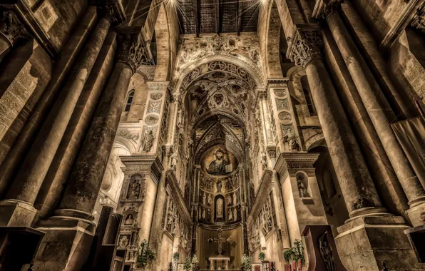 Картинка Италия, Кафедральный собор, Дуомо, Сицилия, Чефалу
