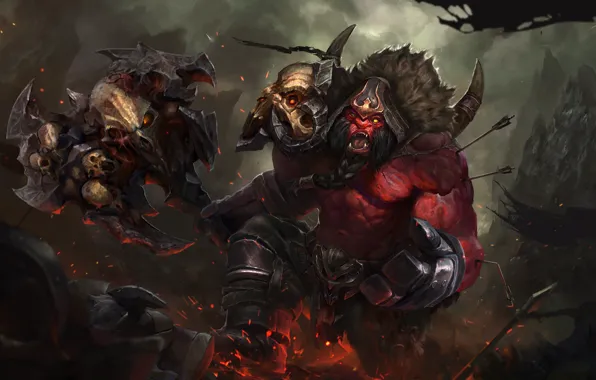 Axe, art, dota 2, mogul khan