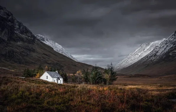 Картинка горы, дом, Scottish Highlands